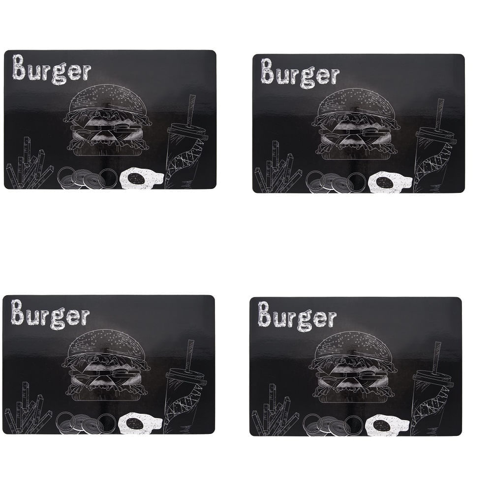 Jogo Americano 4 unidades Burger Retangular