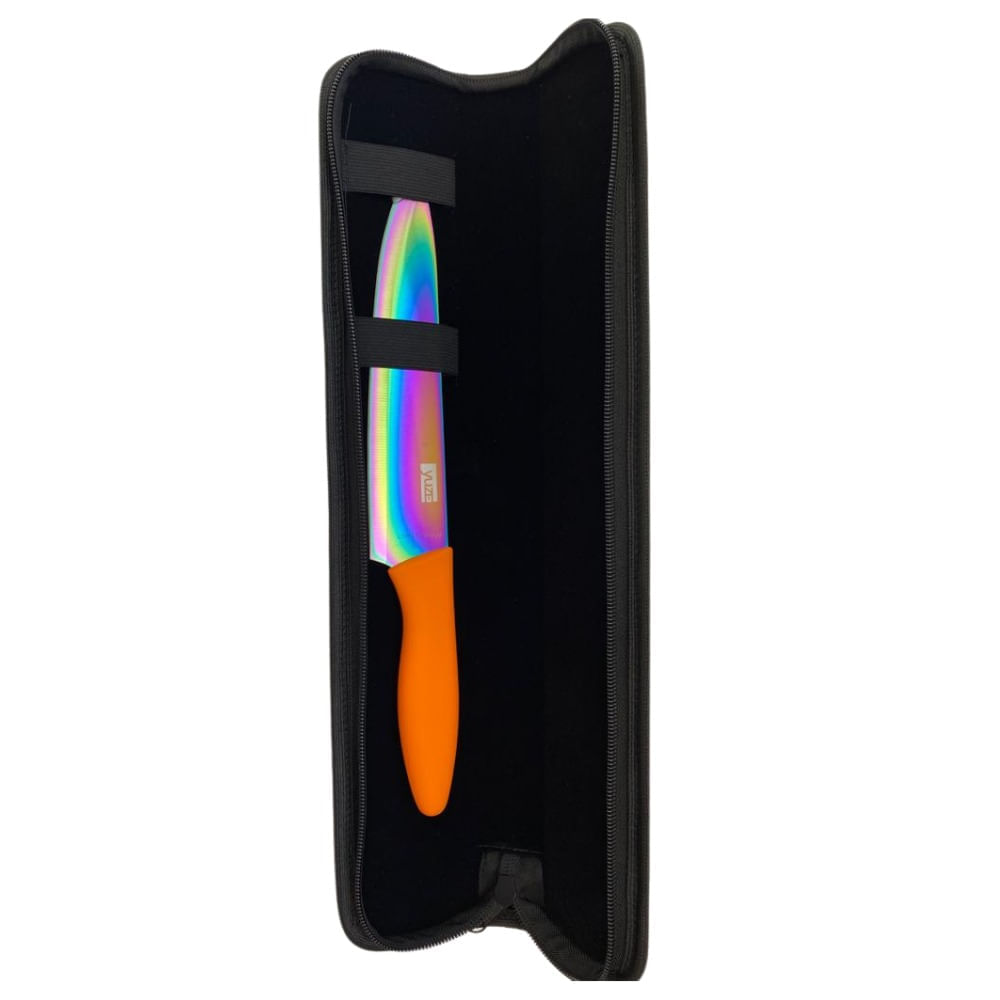 Faca Titanium Chef 8" - Estojo Case Courino Presente