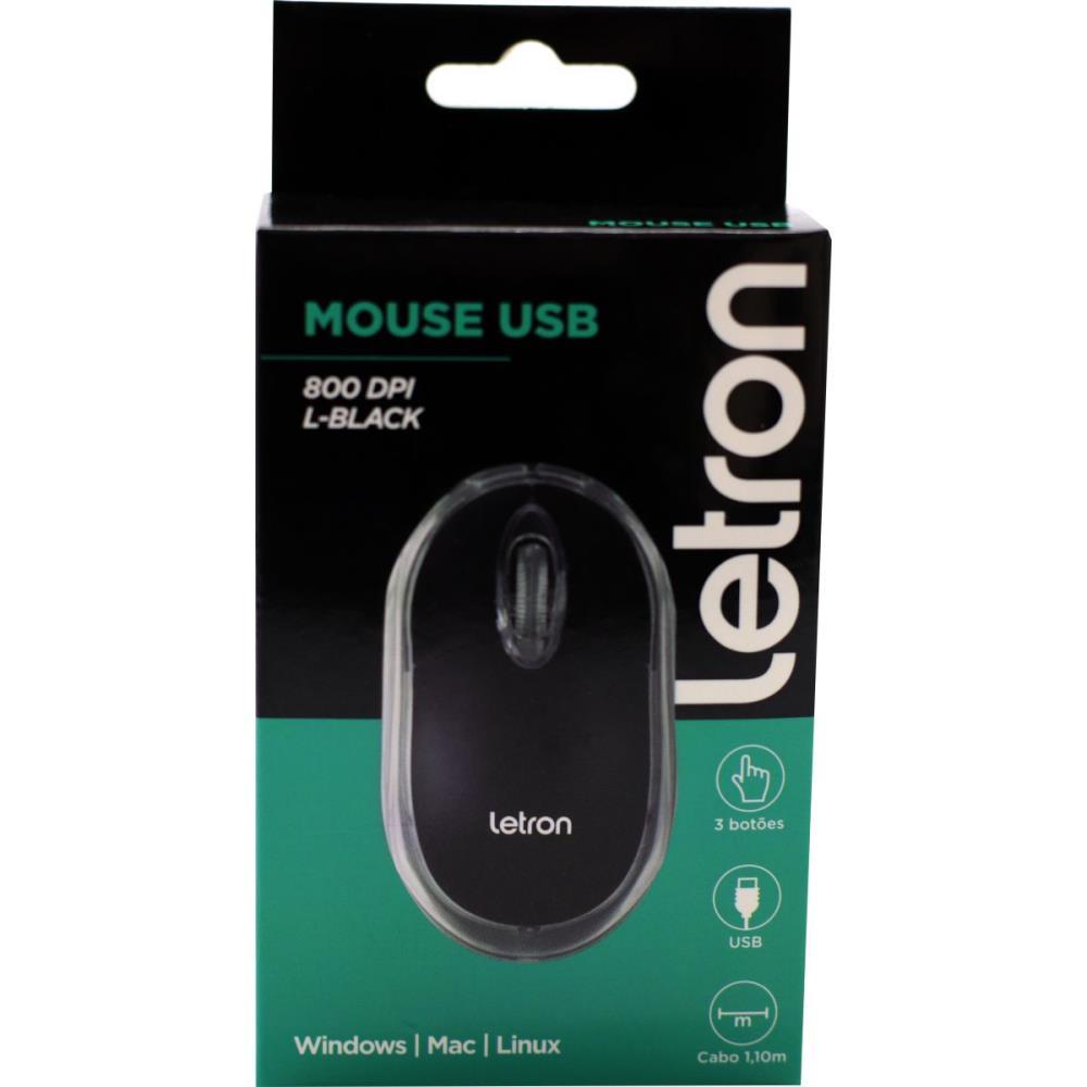 Mouse Optico USB Letron 800DPI L-BLACK