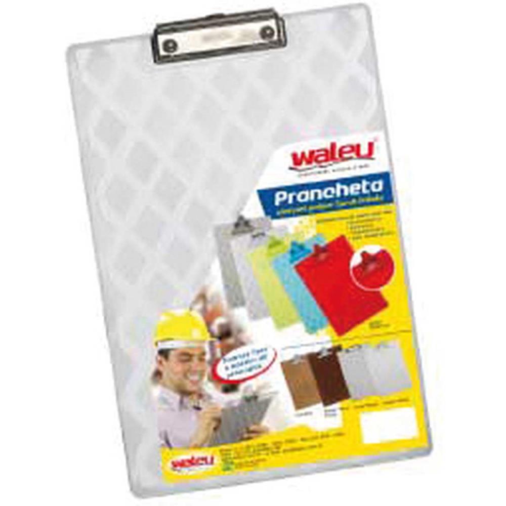 Prancheta Plastica Of.luxo Metal Cristal