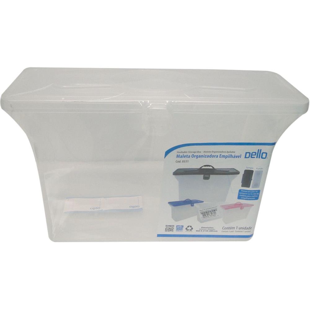 Maleta Plastica com ALCA Organizadora S/PASTA Cristal
