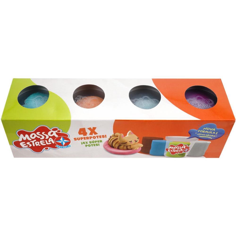 Massa para Modelar Criativa Massa Estrela KIT 4CORES Super