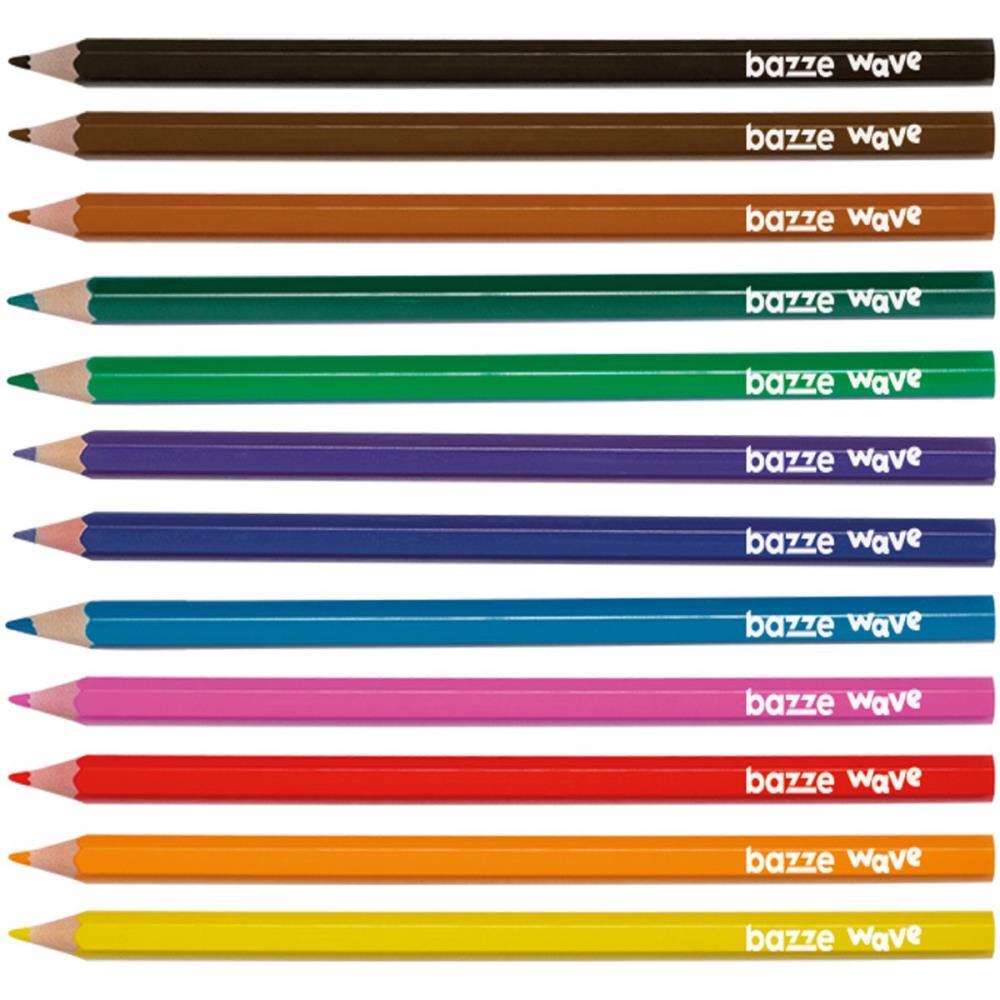 Lapis de COR Sextavado Bazze Wave 12 Cores
