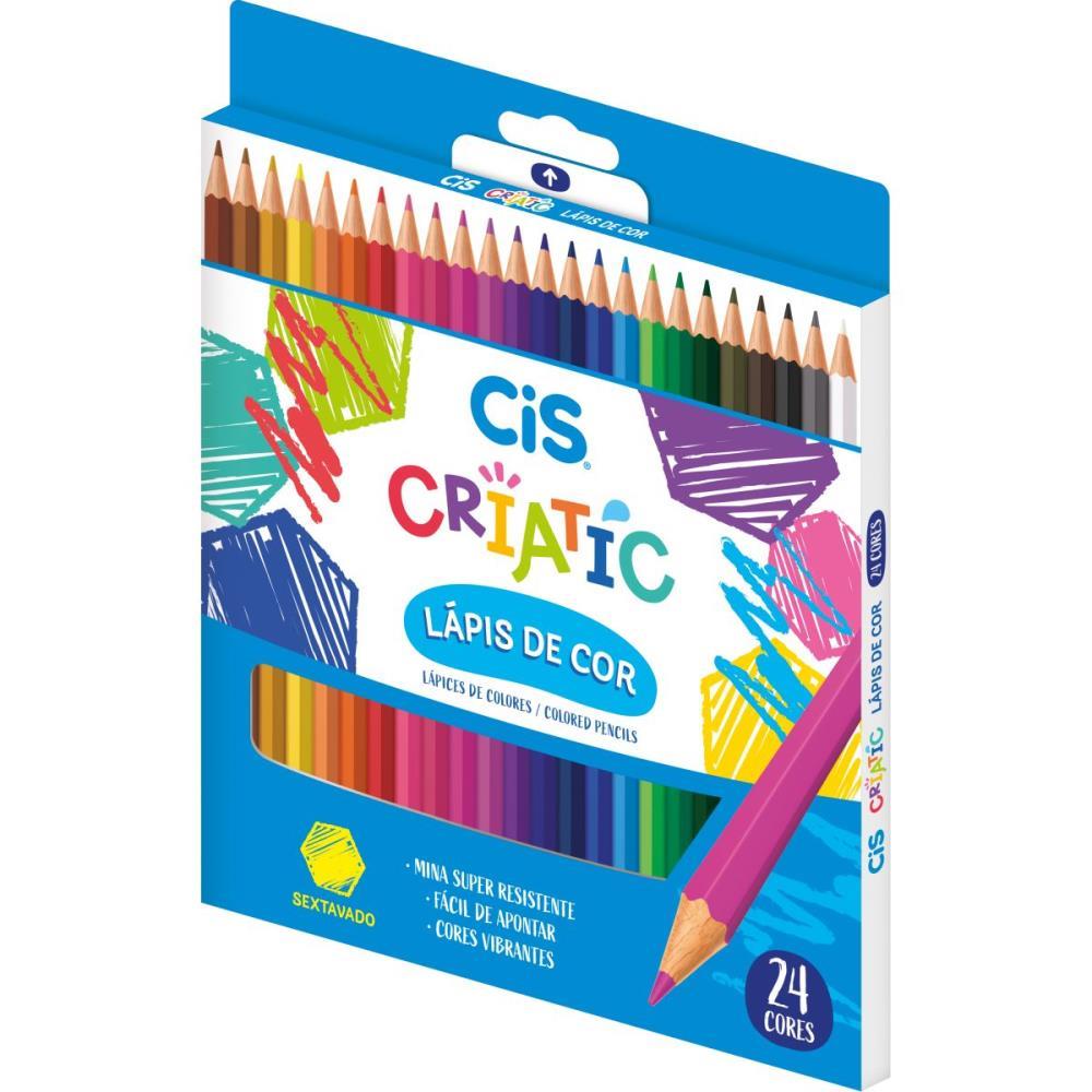 Lapis de COR Sextavado CIS Criatic 24 Cores