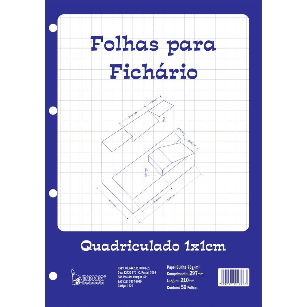 Bloco para Fichario Universit. Quadriculado Branco 1X1CM 50F.