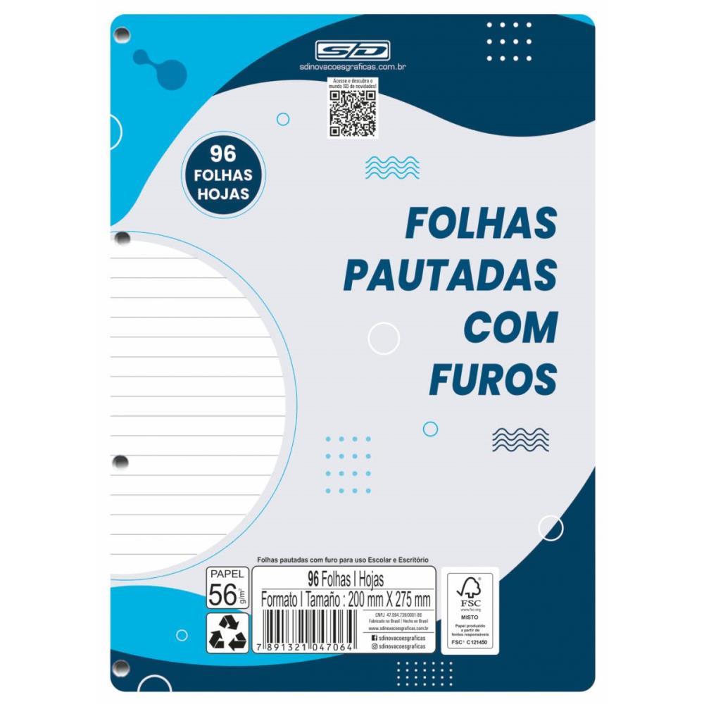 Bloco para Fichario Universit. Monobloco Branco 96F 200X275MM