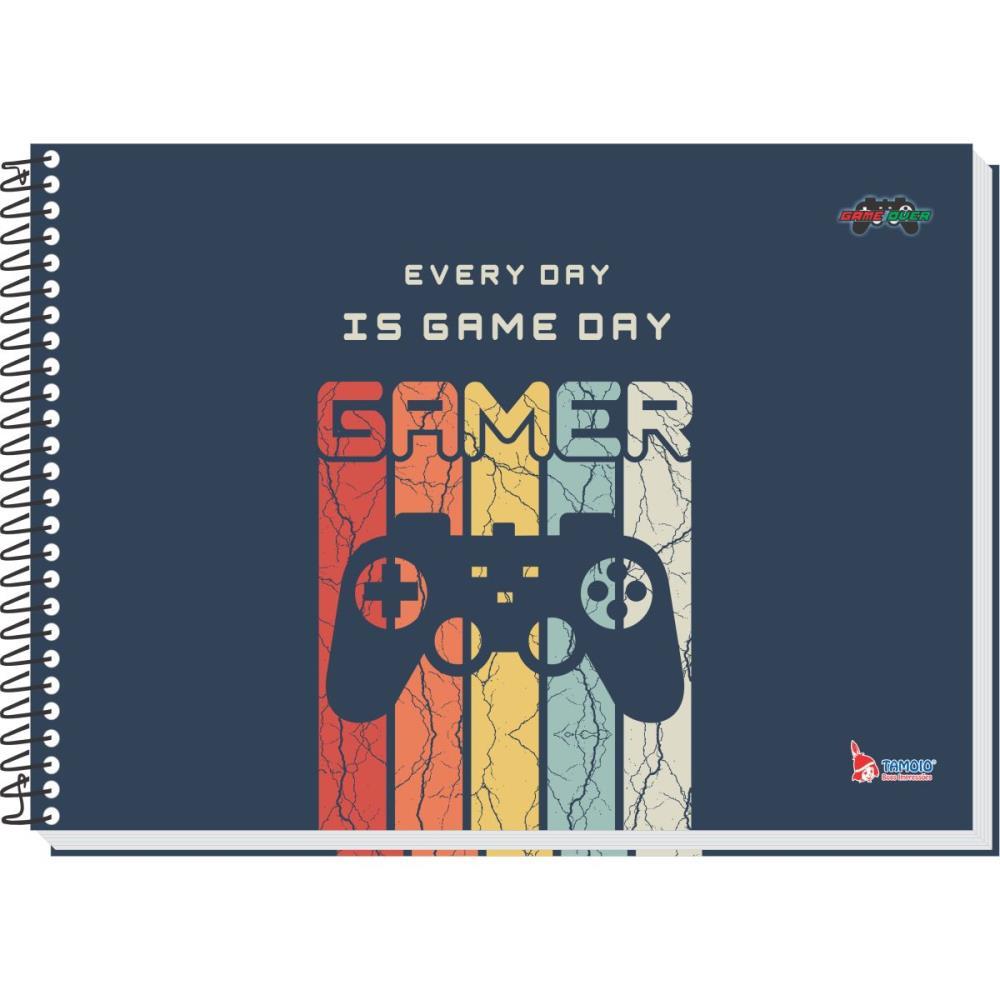 Caderno Desenho UNIV Capa Dura Game OVER 48F Espiral