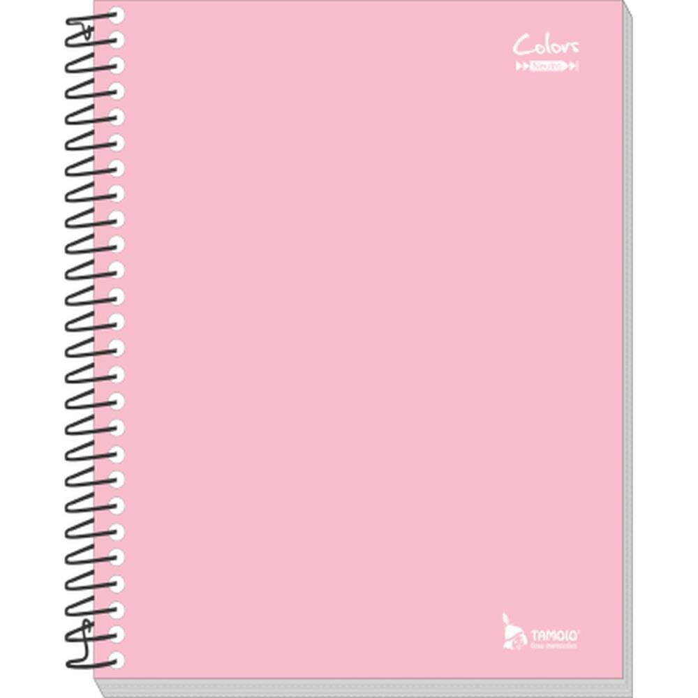Caderno Espiral 1/4 Capa Dura Neutro Rosa 200 Folhas