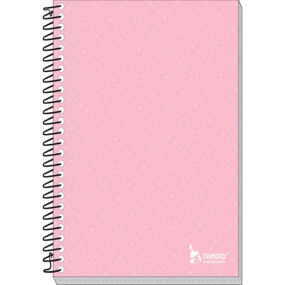 Caderneta Espiral Capa Dura Rosa 1/8 64 Folhas