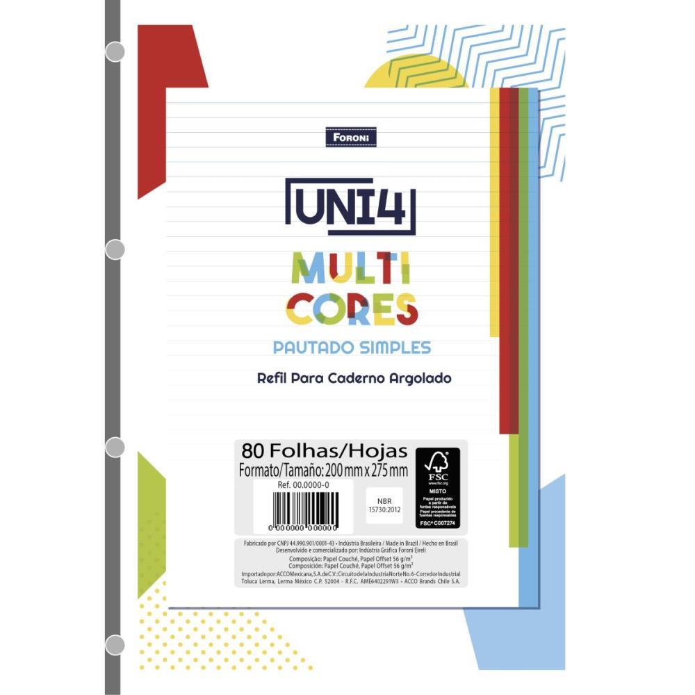 Bloco para Fichario Universit. Foroflex  Cores 80FLS.