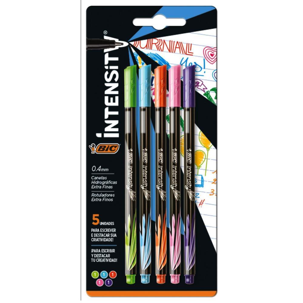 Caneta com Ponta Porosa Intensity 0.4MM Colors 5CORES (7501843500168)