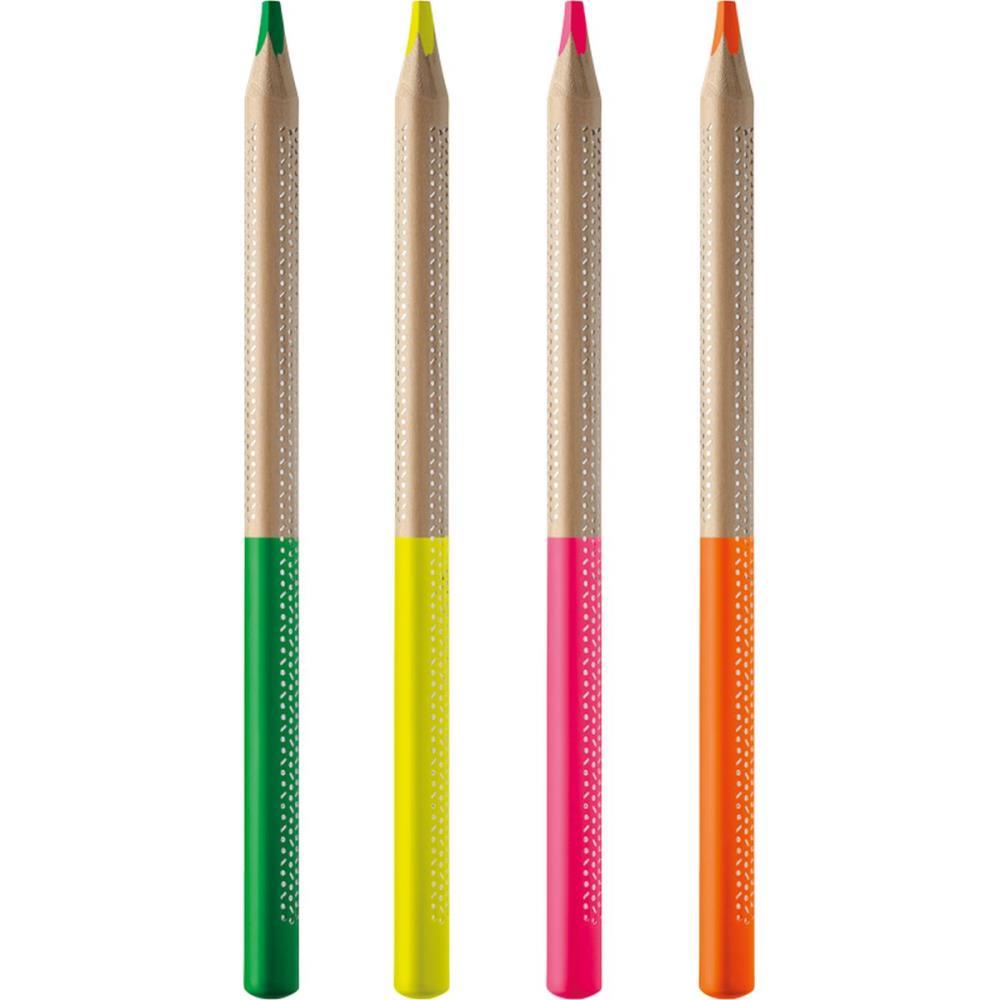 Caneta Marca Texto TRIS Lapis Neon Jumbo 4CORES