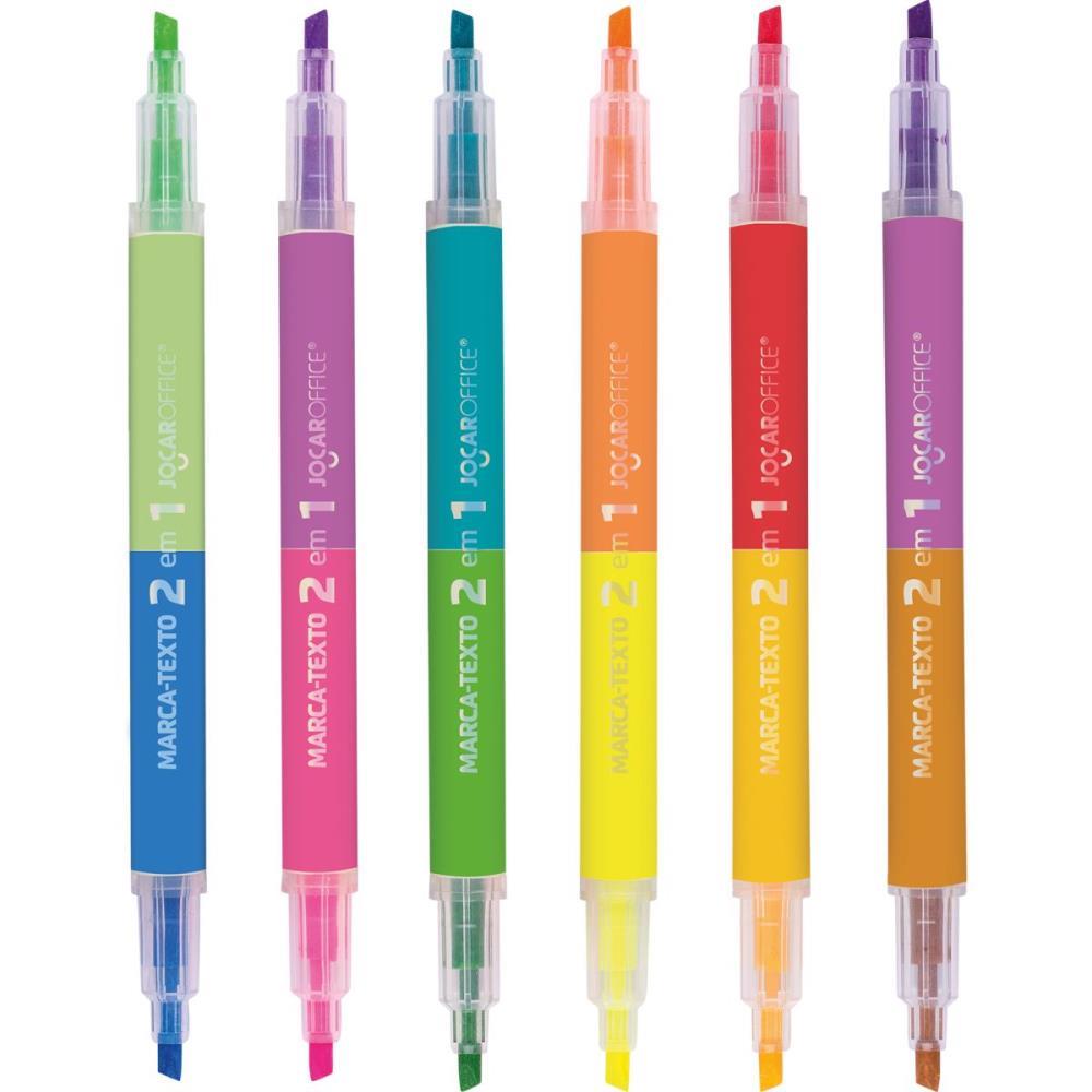 Caneta Marca Texto Jocar 2EM1 6COMBINACOES Cores