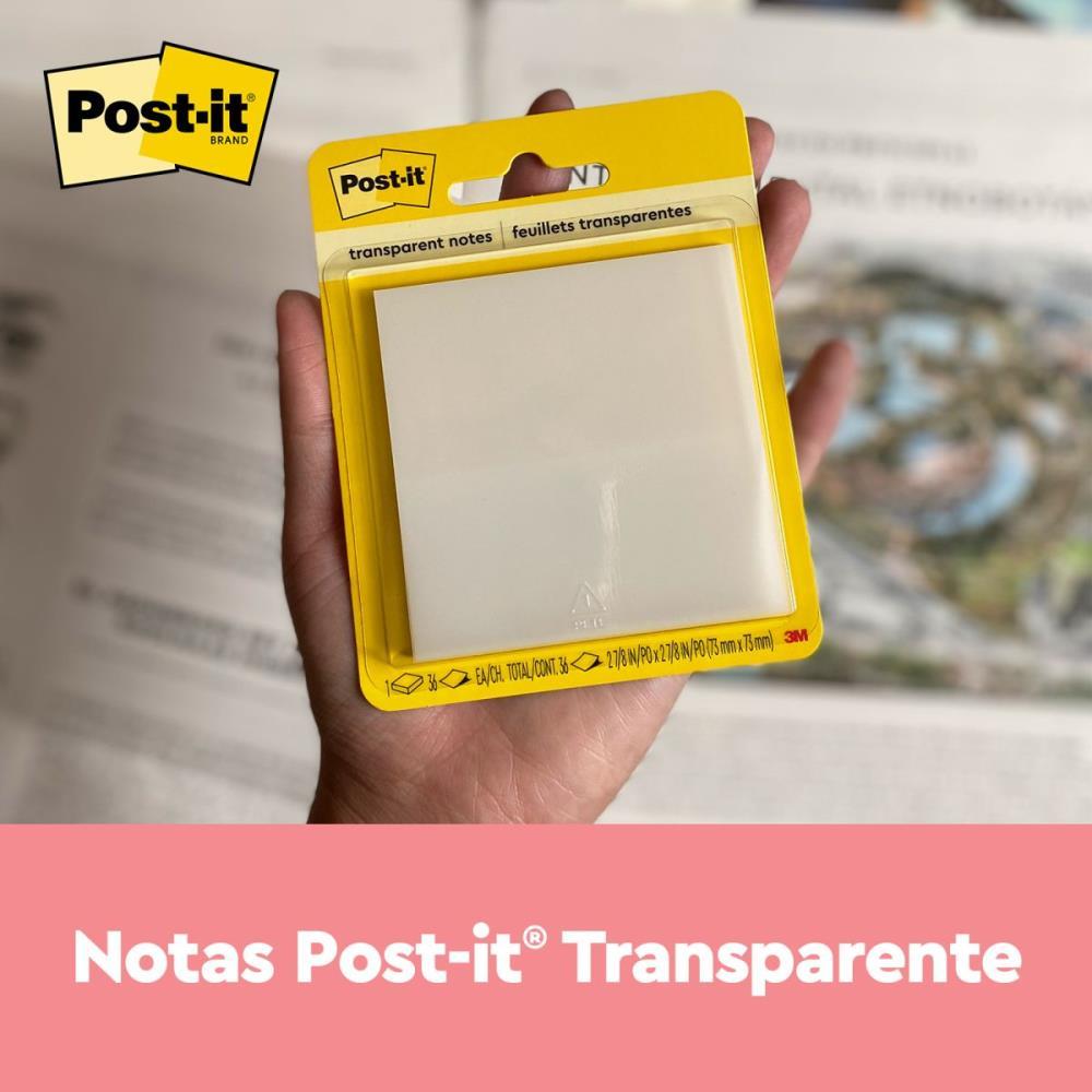 Bloco de Recado POST-IT Transparente 73X73MM C/36 FLS.
