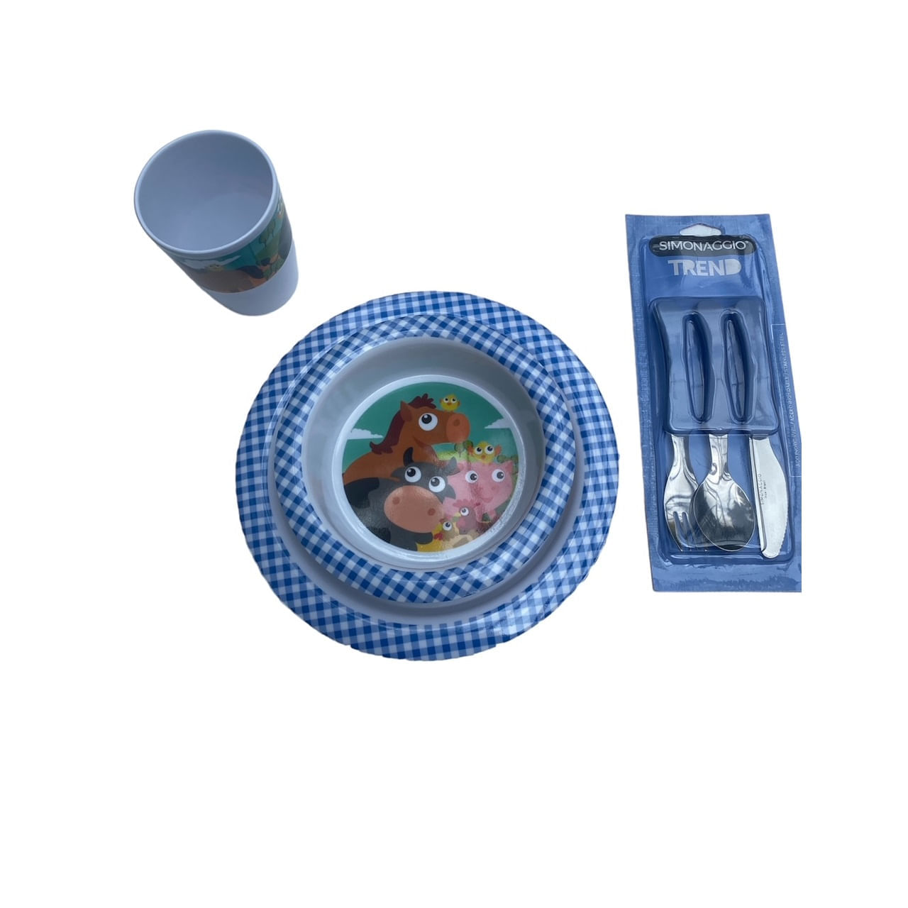Conjunto Pratos Copo e Talheres FAZENDINHA - NT