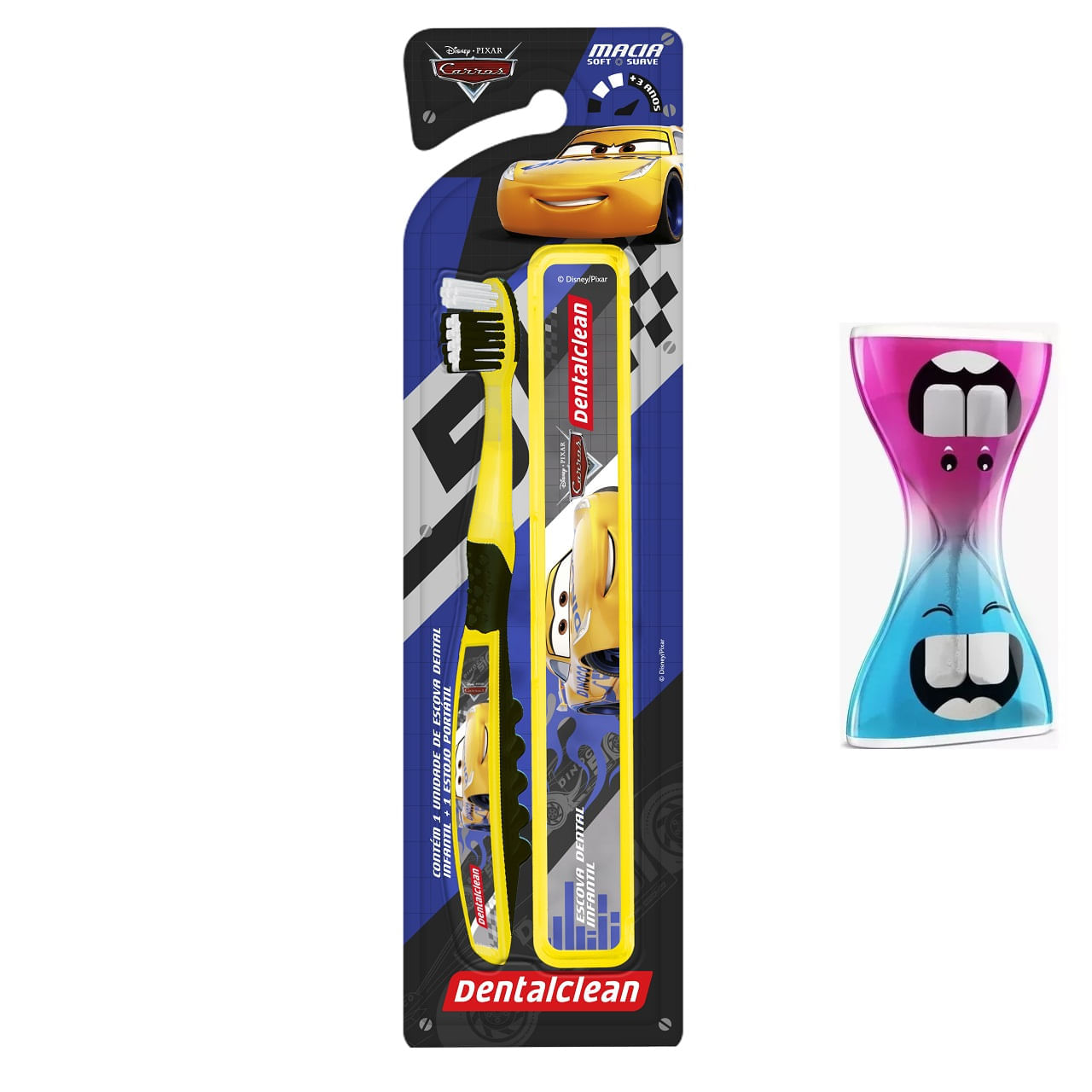 Aprenda escovar dentinhos no tempo correto CARROS amarelo