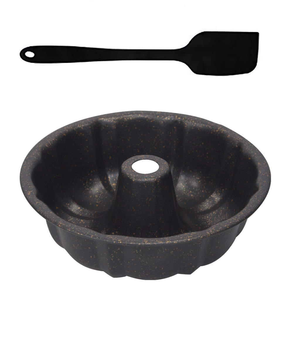 Forma para Flan Pudim bolo cone no meio com espatua