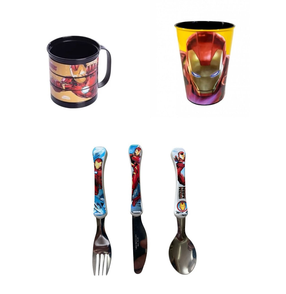 Kit Refeicao HOMEM DE FERRO- Copo  - Caneca Divertida