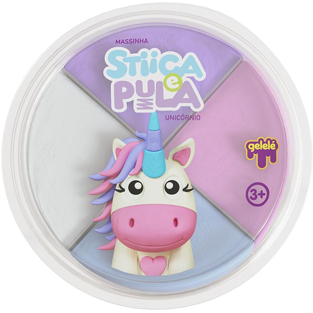Massa para Modelar Criativa Stica e Pula Unicornio 4CORES( DP.C/15