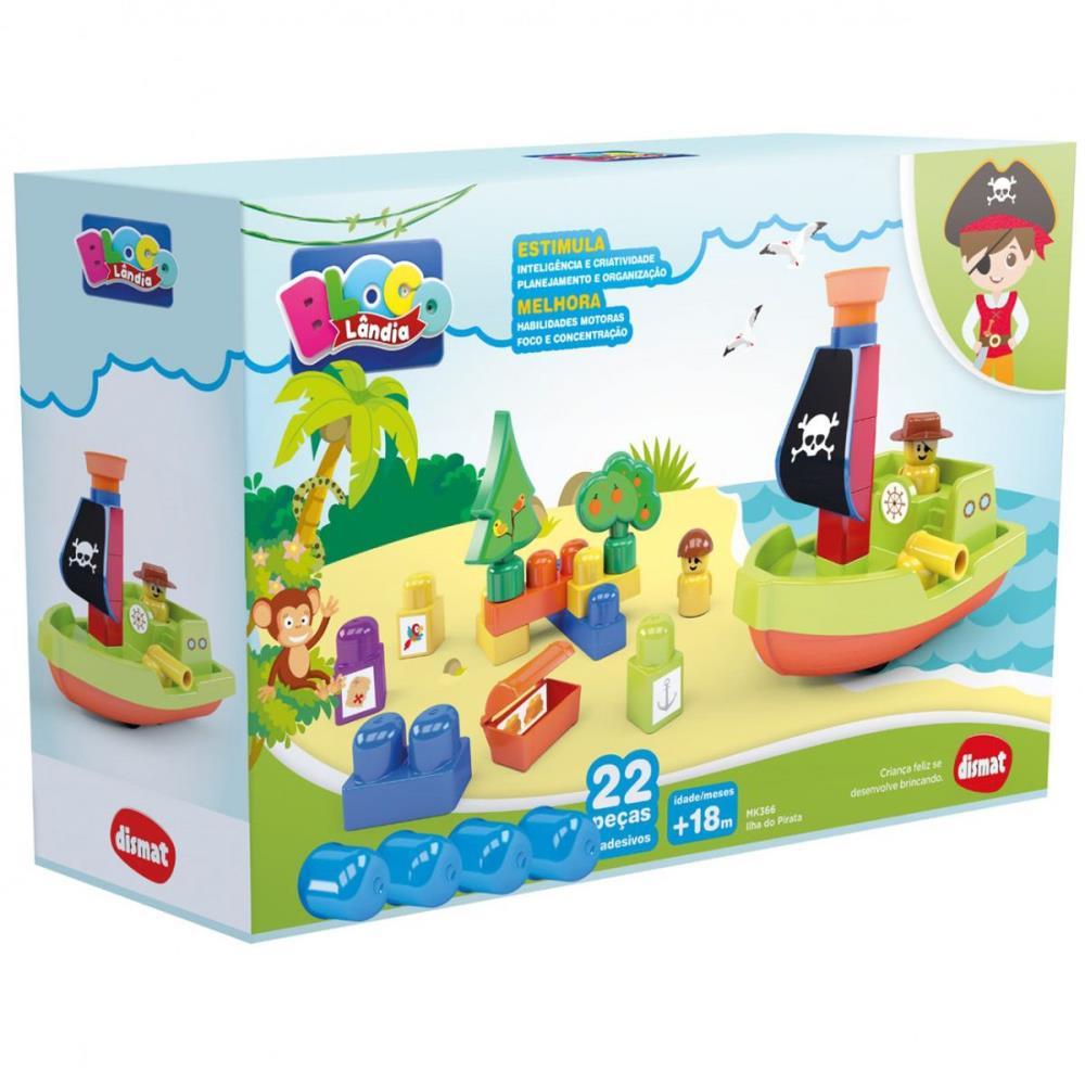 Brinquedo para Montar ILHA Pirata 22PECAS