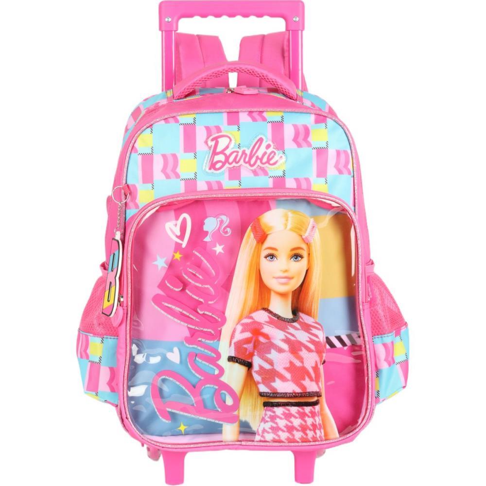 Mochila Infantil com Rodinha Barbie G PINK C/ALCA